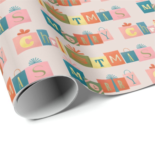 Papel De Regalo Fun Merry Christmas diseño de regalos (Esquina del rollo)