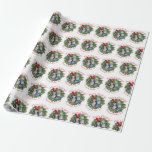 Papel De Regalo Fun Merry Christmas Wreath Family Photo Holiday<br><div class="desc">Este divertido papel de envoltura es seguro que hará que tus regalos de vacaciones sean más especiales. El bonito diseño te permite subir tu foto al centro de una corona verde con ramas de pino, un arco rojo, campanas, estrellas y hueso. El texto dice "Feliz Navidad" en una tipografía caprichosa...</div>