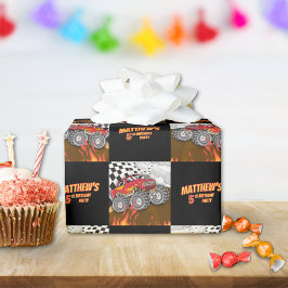 Papel De Regalo Fun Monster Truck Birthday Wrapping Paper