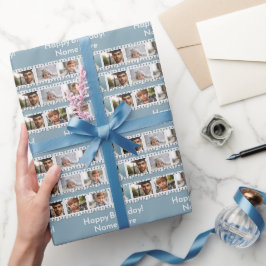 Papel De Regalo Fun Personalizado Cumpleaños 12-Foto Película Nega
