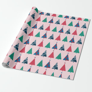 Papel De Regalo Fun Pink Christmas Tree Holiday