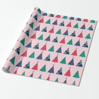Papel De Regalo Fun Pink Christmas Tree Holiday