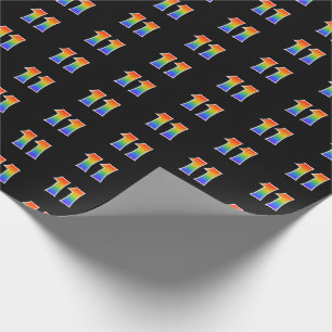 Papel De Regalo Fun Rainbow Spectrum Pattern "11" Número de evento