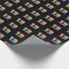 Papel De Regalo Fun Rainbow Spectrum Pattern "12" Número de evento