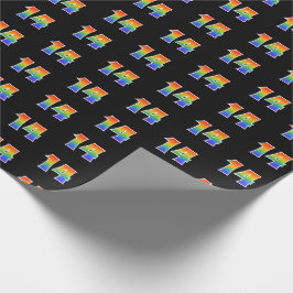Papel De Regalo Fun Rainbow Spectrum Pattern "14" Número de evento