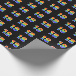 Papel De Regalo Fun Rainbow Spectrum Pattern "18" Número de evento