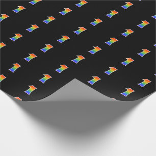 Papel De Regalo Fun Rainbow Spectrum Pattern "1" Número de evento