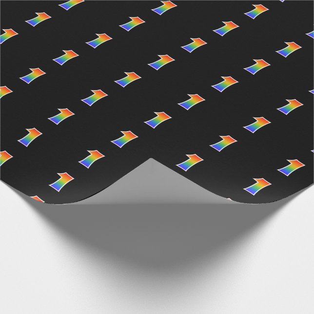 Papel De Regalo Fun Rainbow Spectrum Pattern "1" Número de evento (Esquina)