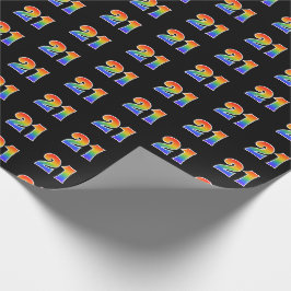 Papel De Regalo Fun Rainbow Spectrum Pattern "21" Número de evento