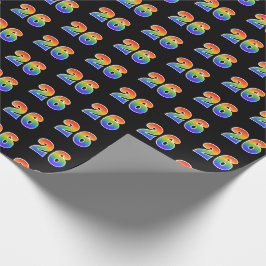Papel De Regalo Fun Rainbow Spectrum Pattern "26" Número de evento