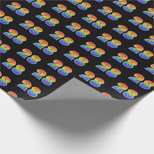 Papel De Regalo Fun Rainbow Spectrum Pattern "28" Número de evento
