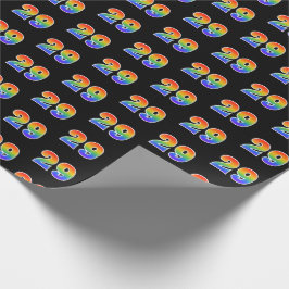 Papel De Regalo Fun Rainbow Spectrum Pattern "29" Número de evento