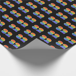 Papel De Regalo Fun Rainbow Spectrum Pattern "32" Número de evento