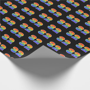 Papel De Regalo Fun Rainbow Spectrum Pattern "32" Número de evento