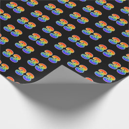 Papel De Regalo Fun Rainbow Spectrum Pattern "33" Número de evento