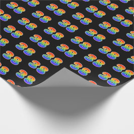 Papel De Regalo Fun Rainbow Spectrum Pattern "38" Número de evento