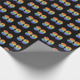 Papel De Regalo Fun Rainbow Spectrum Pattern "39" Número de evento
