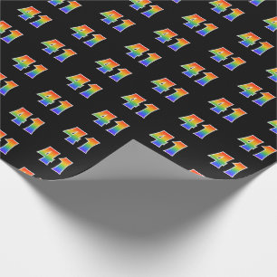 Papel De Regalo Fun Rainbow Spectrum Pattern "41" Número de evento