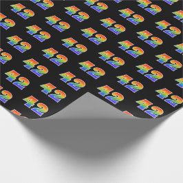 Papel De Regalo Fun Rainbow Spectrum Pattern "42" Número de evento