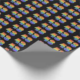 Papel De Regalo Fun Rainbow Spectrum Pattern "43" Número de evento