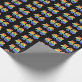 Papel De Regalo Fun Rainbow Spectrum Pattern "46" Número de evento