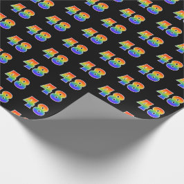 Papel De Regalo Fun Rainbow Spectrum Pattern "48" Número de evento