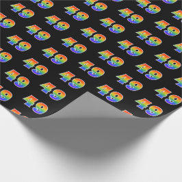 Papel De Regalo Fun Rainbow Spectrum Pattern "49" Número de evento