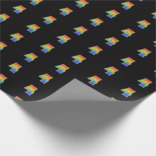Papel De Regalo Fun Rainbow Spectrum Pattern "4" Número de evento