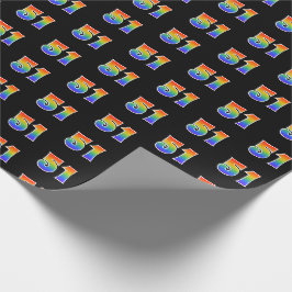 Papel De Regalo Fun Rainbow Spectrum Pattern "51" Número de evento