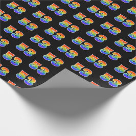 Papel De Regalo Fun Rainbow Spectrum Pattern "53" Número de evento