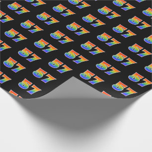 Papel De Regalo Fun Rainbow Spectrum Pattern "57" Número de evento