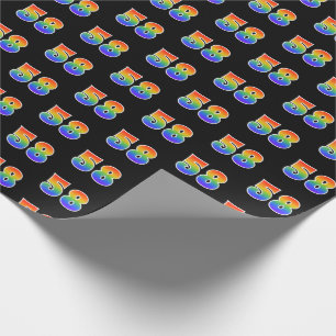 Papel De Regalo Fun Rainbow Spectrum Pattern "58" Número de evento