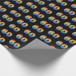 Papel De Regalo Fun Rainbow Spectrum Pattern "60" Número de evento