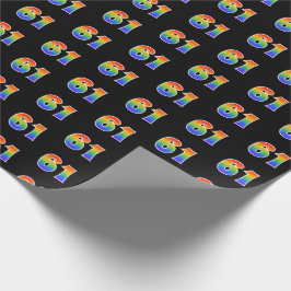 Papel De Regalo Fun Rainbow Spectrum Pattern "61" Número de evento