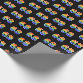 Papel De Regalo Fun Rainbow Spectrum Pattern "63" Número de evento