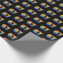 Papel De Regalo Fun Rainbow Spectrum Pattern "67" Número de evento