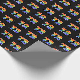 Papel De Regalo Fun Rainbow Spectrum Pattern "72" Número de evento