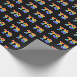 Papel De Regalo Fun Rainbow Spectrum Pattern "73" Número de evento