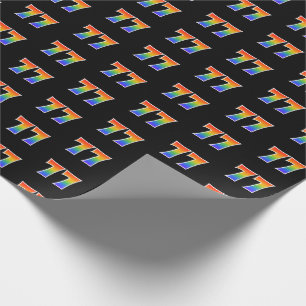 Papel De Regalo Fun Rainbow Spectrum Pattern "77" Número de evento