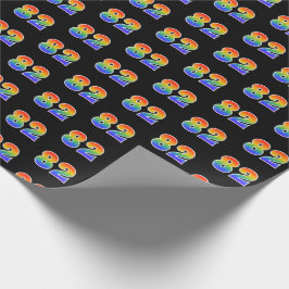 Papel De Regalo Fun Rainbow Spectrum Pattern "82" Número de evento