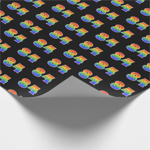 Papel De Regalo Fun Rainbow Spectrum Pattern "84" Número de evento
