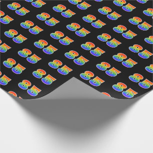 Papel De Regalo Fun Rainbow Spectrum Pattern "85" Número de evento