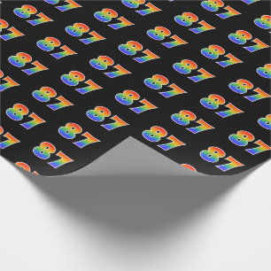 Papel De Regalo Fun Rainbow Spectrum Pattern "87" Número de evento