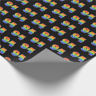 Papel De Regalo Fun Rainbow Spectrum Pattern "94" Número de evento