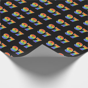 Papel De Regalo Fun Rainbow Spectrum Pattern "97" Número de evento