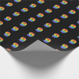 Papel De Regalo Fun Rainbow Spectrum Pattern "9" Número de evento