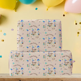 Papel De Regalo Fun Sloth Birthday Party Blue Theme Kids
