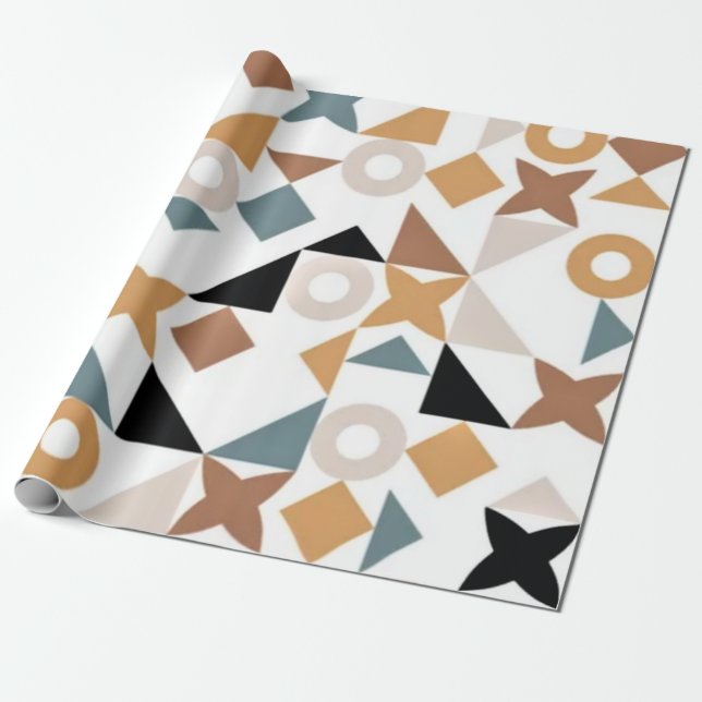 Papel De Regalo Fun Trendy Bauhaus Geometric XOXO (Desenrollado)