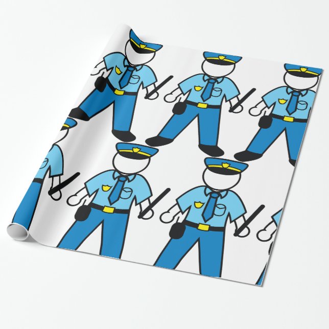 Papel De Regalo Funcionario de policía personalizado aplicación de (Desenrollado)