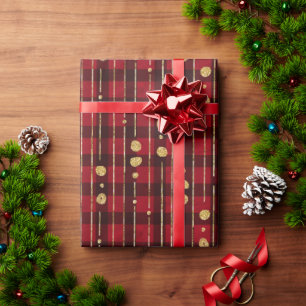 Papel De Regalo Funda de búfalo roja y negra